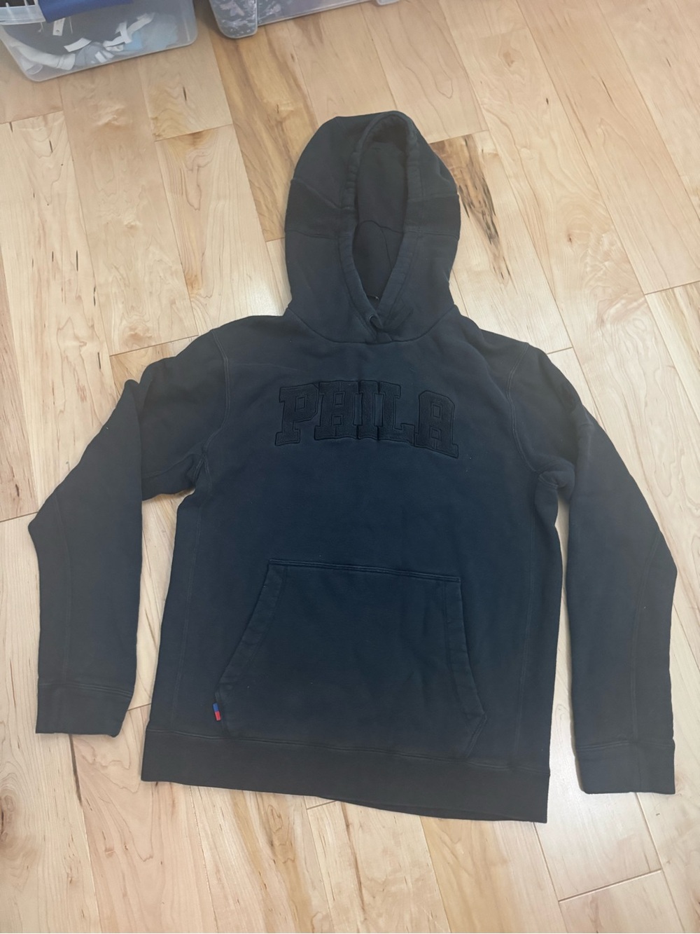 NBA Black Pullover Hoodie with Raised Philly Logo